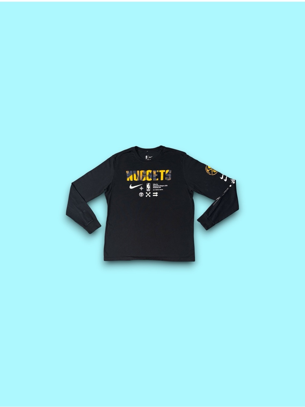 Denver Nuggets Nike Air Traffic Control Logo Long Sleeve T-Shirt Black Large